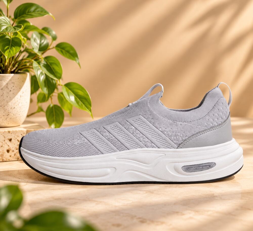NWT adidas Men's Cloudfoam Cuxxion - Sock, Solid Grey/Dash Grey/White, 12